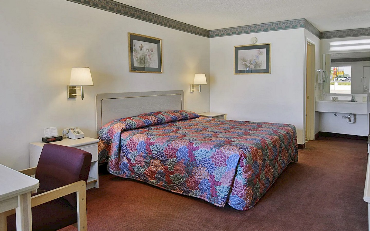 a comfortable queen bed, and clean room at days in