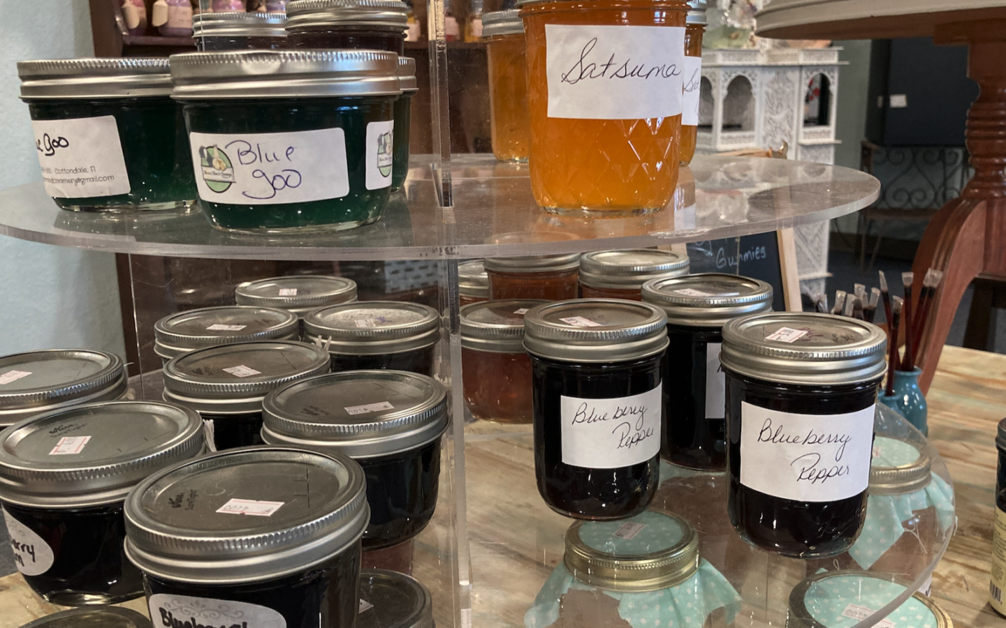 homemade jams and jellies in jars