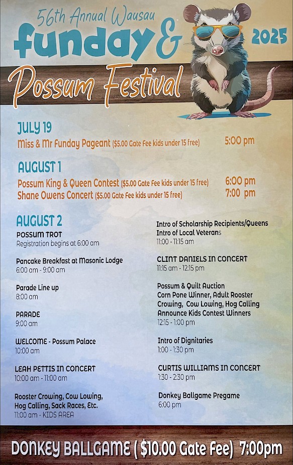 Possum Festival Poster